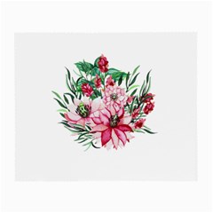 Bloom Christmas Red Flowers Small Glasses Cloth by Simbadda