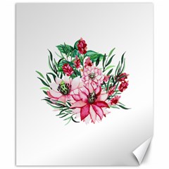 Bloom Christmas Red Flowers Canvas 8  X 10  by Simbadda