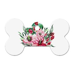 Bloom Christmas Red Flowers Dog Tag Bone (Two Sides)