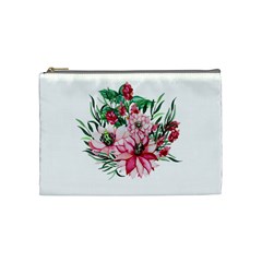 Bloom Christmas Red Flowers Cosmetic Bag (medium) by Simbadda