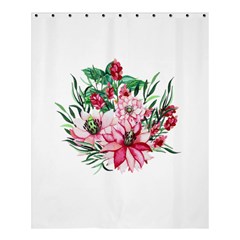 Bloom Christmas Red Flowers Shower Curtain 60  X 72  (medium)  by Simbadda