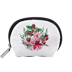 Bloom Christmas Red Flowers Accessory Pouch (small) by Simbadda