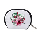 Bloom Christmas Red Flowers Accessory Pouch (Small) Back