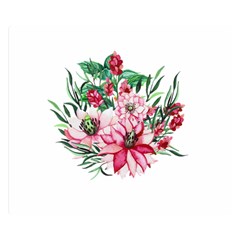 Bloom Christmas Red Flowers Double Sided Flano Blanket (Small) 