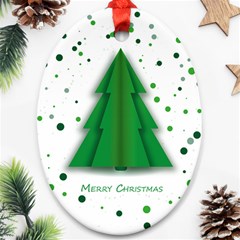 Fir Tree Christmas Christmas Tree Ornament (oval) by Simbadda