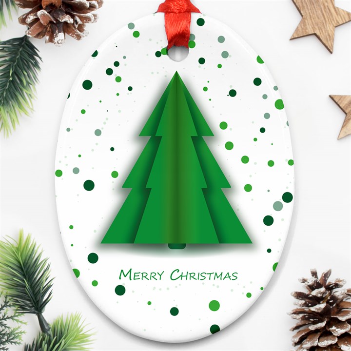 Fir Tree Christmas Christmas Tree Ornament (Oval)