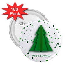 Fir Tree Christmas Christmas Tree 2 25  Buttons (100 Pack)  by Simbadda