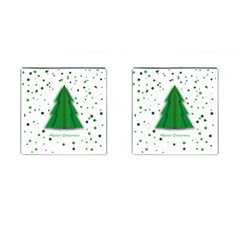 Fir Tree Christmas Christmas Tree Cufflinks (square) by Simbadda