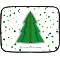 Fir Tree Christmas Christmas Tree Double Sided Fleece Blanket (mini)  by Simbadda