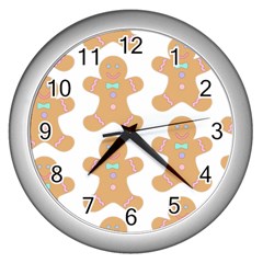 Pattern Christmas Biscuits Pastries Wall Clock (silver) by Simbadda