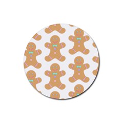 Pattern Christmas Biscuits Pastries Rubber Round Coaster (4 Pack)  by Simbadda