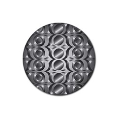 Metal Circle Background Ring Rubber Round Coaster (4 Pack)  by Simbadda