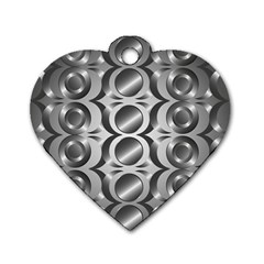 Metal Circle Background Ring Dog Tag Heart (one Side) by Simbadda