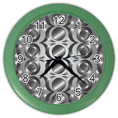 Metal Circle Background Ring Color Wall Clock by Simbadda