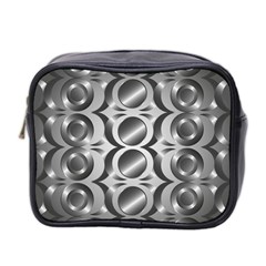 Metal Circle Background Ring Mini Toiletries Bag (two Sides) by Simbadda