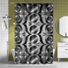 Metal Circle Background Ring Shower Curtain 48  X 72  (small)  by Simbadda