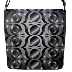 Metal Circle Background Ring Flap Closure Messenger Bag (s) by Simbadda