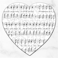 Jingle Bells Song Christmas Carol Jigsaw Puzzle (heart) by Simbadda