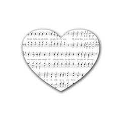 Jingle Bells Song Christmas Carol Heart Coaster (4 Pack)  by Simbadda