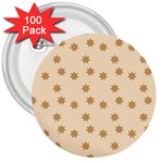 Pattern Gingerbread Star 3  Buttons (100 pack)  Front