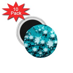 Stars Christmas Ice Decoration 1 75  Magnets (10 Pack)  by Simbadda