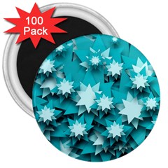 Stars Christmas Ice Decoration 3  Magnets (100 Pack) by Simbadda