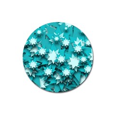 Stars Christmas Ice Decoration Magnet 3  (round) by Simbadda