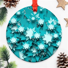 Stars Christmas Ice Decoration Round Ornament (two Sides) by Simbadda