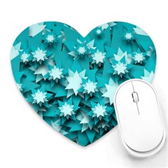 Stars Christmas Ice Decoration Heart Mousepads by Simbadda