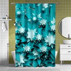 Stars Christmas Ice Decoration Shower Curtain 48  X 72  (small)  by Simbadda