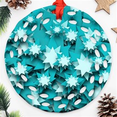 Stars Christmas Ice Decoration Round Filigree Ornament (two Sides) by Simbadda