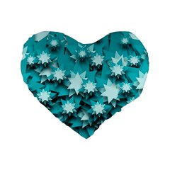 Stars Christmas Ice Decoration Standard 16  Premium Heart Shape Cushions by Simbadda