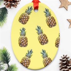 Pineapples Fruit Pattern Texture Ornament (oval) by Simbadda