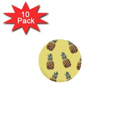 Pineapples Fruit Pattern Texture 1  Mini Buttons (10 Pack)  by Simbadda