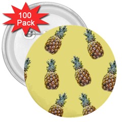 Pineapples Fruit Pattern Texture 3  Buttons (100 Pack)  by Simbadda