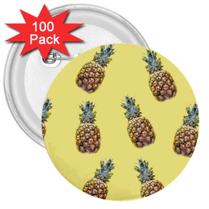 Pineapples Fruit Pattern Texture 3  Buttons (100 pack) 