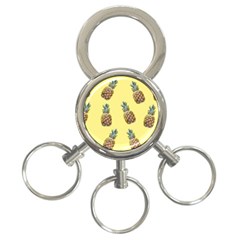 Pineapples Fruit Pattern Texture 3-ring Key Chains by Simbadda