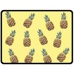 Pineapples Fruit Pattern Texture Fleece Blanket (large)  by Simbadda