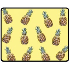 Pineapples Fruit Pattern Texture Fleece Blanket (medium)  by Simbadda