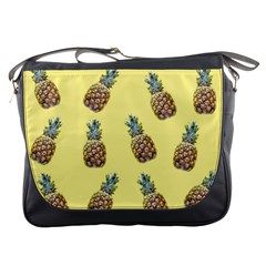 Pineapples Fruit Pattern Texture Messenger Bag by Simbadda