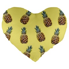 Pineapples Fruit Pattern Texture Large 19  Premium Heart Shape Cushions by Simbadda