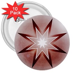 Star Christmas Festival Decoration 3  Buttons (10 Pack)  by Simbadda