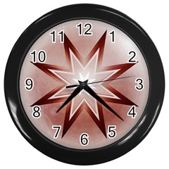 Star Christmas Festival Decoration Wall Clock (black) by Simbadda