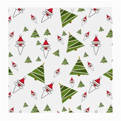 Christmas Santa Claus Decoration Medium Glasses Cloth (2-side) by Simbadda