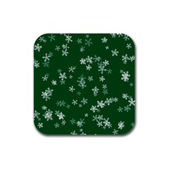 Template Winter Christmas Xmas Rubber Square Coaster (4 Pack) 