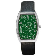 Template Winter Christmas Xmas Barrel Style Metal Watch