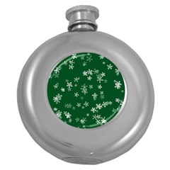 Template Winter Christmas Xmas Round Hip Flask (5 Oz) by Simbadda