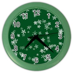 Template Winter Christmas Xmas Color Wall Clock by Simbadda