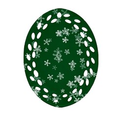 Template Winter Christmas Xmas Oval Filigree Ornament (two Sides)