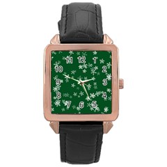 Template Winter Christmas Xmas Rose Gold Leather Watch 